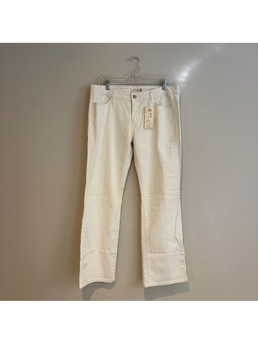 Levi's Slim Fit Low Bootcut Stretch 545 Cream Jeans Size 14 NWT